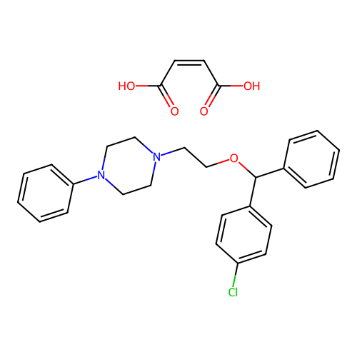 Piperazine, 1-(2-(alpha-(p-chlorophenyl)benzyloxy)ethyl)-4-phenyl-, maleate structure