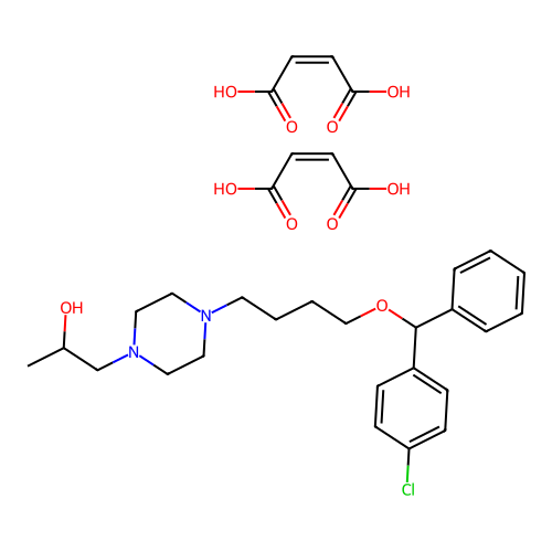 1-(4-(alpha-(p-Chlorophenyl)benzyloxy)butyl)-4-(2-hydroxypropyl)piperazine dimaleate structure