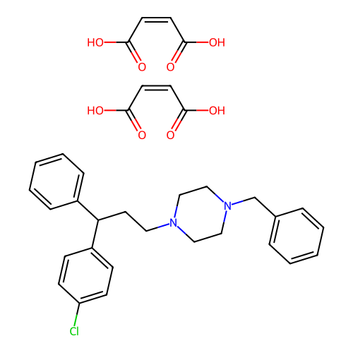 Piperazine, 1-benzyl-4-(3-(p-chlorophenyl)-3-phenylpropyl)-, dimaleate structure