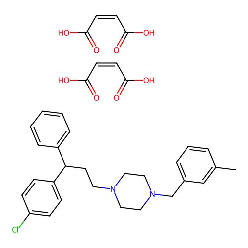 Piperazine, 1-(3-(p-chlorophenyl)-3-phenylpropyl)-4-(m-methylbenzyl)-, dimaleate structure