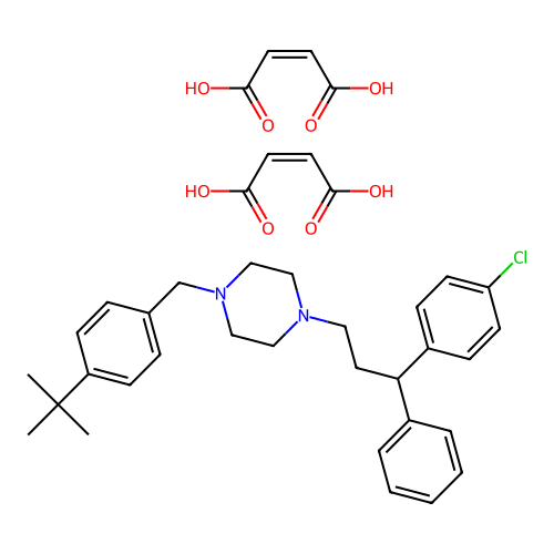 1-(p-tert-Butylbenzyl)-4-(3-(p-chlorophenyl)-3-phenylpropyl)piperazine dimaleate structure