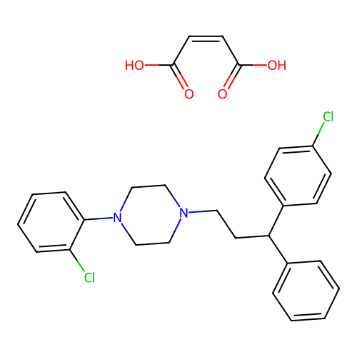 Piperazine, 1-(o-chlorophenyl)-4-(3-(p-chlorophenyl)-3-phenylpropyl)-, maleate structure