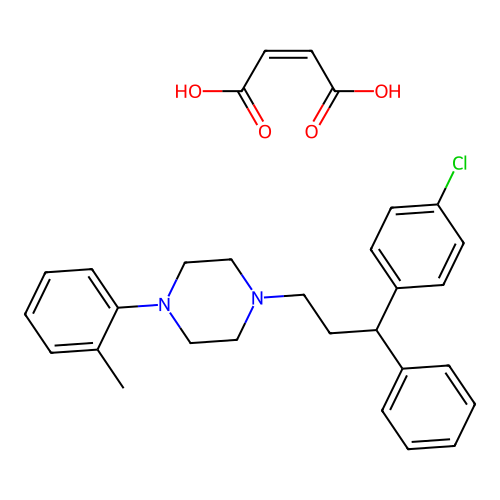 Piperazine, 1-(3-(p-chlorophenyl)-3-phenylpropyl)-4-(o-tolyl)-, maleate structure