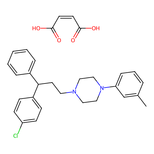 Piperazine, 1-(3-(p-chlorophenyl)-3-phenylpropyl)-4-(m-tolyl)-, maleate structure