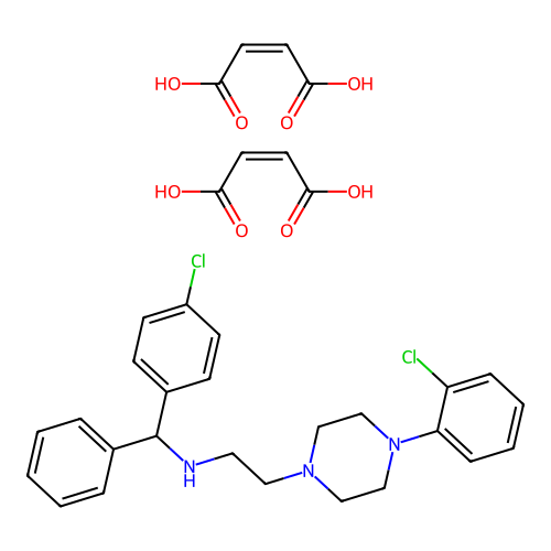 1-(o-Chlorophenyl)-4-(2-(alpha-(p-chlorophenyl)benzylamino)ethyl)piperazine dimaleate structure