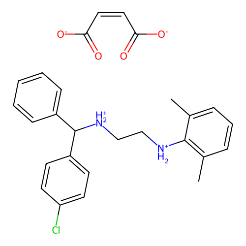 Ethylenediamine, N-(alpha-(p-chlorophenyl)benzyl)-N'-(2,6-xylyl)-, maleate structure