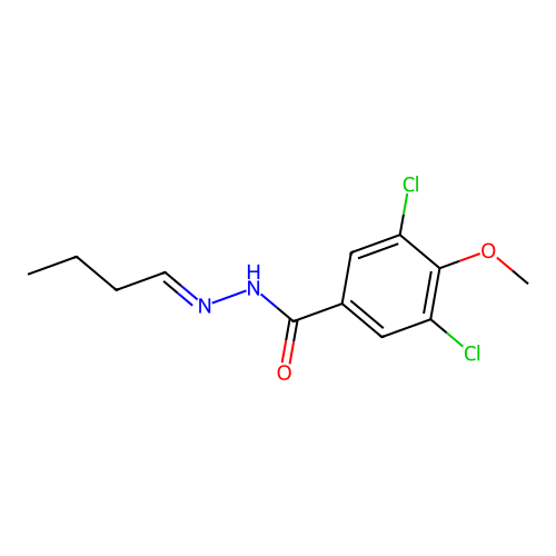 Benzoic acid, 3,5-dichloro-4-methoxy-, 2-butylidenehydrazide structure