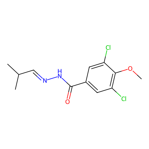 Benzoic acid, 3,5-dichloro-4-methoxy-, 2-isobutylidenehydrazide structure