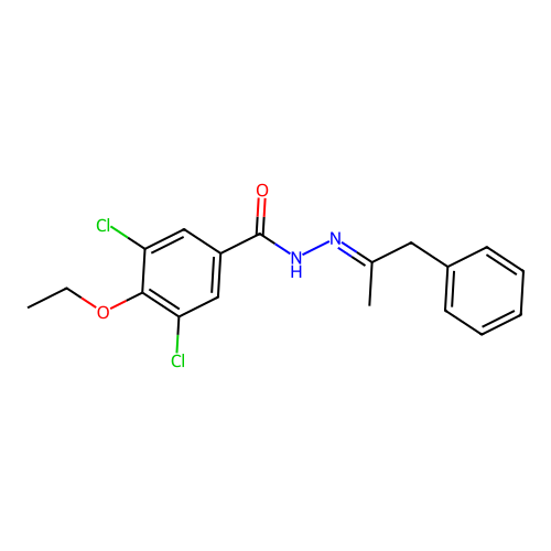Benzoic acid, 3,5-dichloro-4-ethoxy-, 2-(alpha-methylphenethylidene)hydrazide structure
