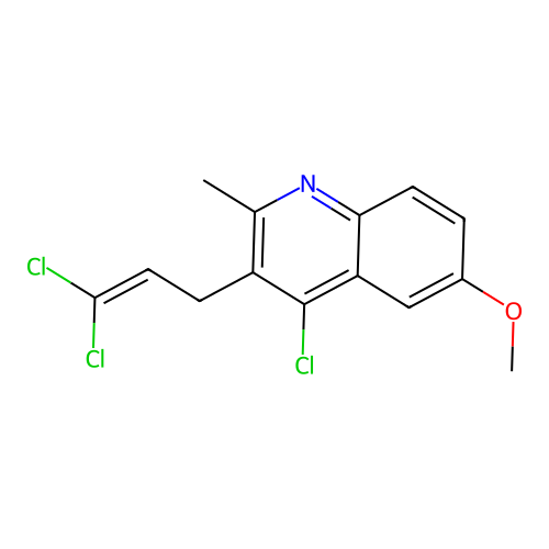4-Chloro-3-(3,3-dichloroprop-2-en-1-yl)-6-methoxy-2-methylquinoline structure