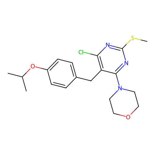 4-[6-Chloro-5-(4-isopropoxy-benzyl)-2-methylsulfanyl-pyrimidin-4-yl]-morpholine structure