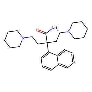 1-Naphthaleneacetamide, alpha,alpha-bis(2-piperidinoethyl)- structure