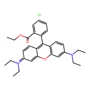 3,6-Bis(diethylamino)-9-(2-(ethoxycarbonyl)phenyl)xanthylium chloride structure