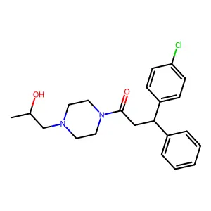 Ketone, beta-(p-chlorophenyl)phenethyl 4-(2-hydroxypropyl)piperazinyl structure