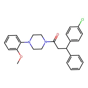 Ketone, beta-(p-chlorophenyl)phenethyl 4-(o-methoxyphenyl)piperazinyl structure