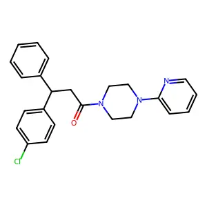 Ketone, beta-(p-chlorophenyl)phenethyl 4-(2-pyridyl)piperazinyl structure
