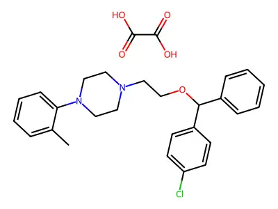 Piperazine, 1-(2-(alpha-(p-chlorophenyl)benzyloxy)ethyl)-4-(o-tolyl)-, oxalate structure
