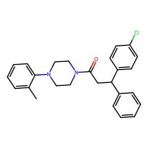 Ketone, beta-(p-chlorophenyl)phenethyl 4-(o-tolyl)piperazinyl structure