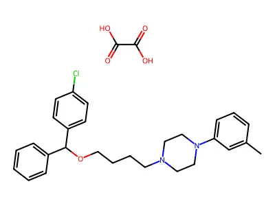 Piperazine, 1-(4-(alpha-(p-chlorophenyl)benzyloxy)butyl)-4-(m-tolyl)-, oxalate structure
