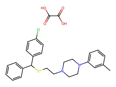 Piperazine, 1-(2-(alpha-(p-chlorophenyl)benzylthio)ethyl)-4-(m-tolyl)-, oxalate structure