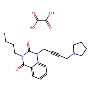 3-Butyl-1-(4-(1-pyrrolidinyl)-2-butynyl)-2,4(1H,3H)-quinazolinedione oxalate structure