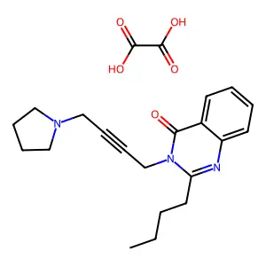 4(3H)-Quinazolinone, 2-butyl-3-(4-(1-pyrrolidinyl)-2-butynyl)-, oxalate (1:1) structure