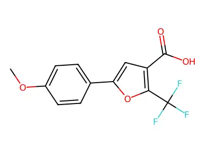 5-(4-Methoxyphenyl)-2-(trifluoromethyl)furan-3-carboxylic acid structure