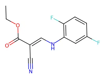 Ethyl 2-cyano-3-((2,5-difluorophenyl)amino)prop-2-enoate structure