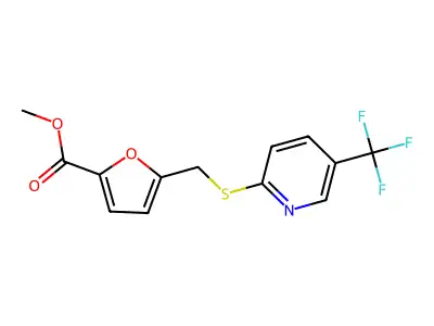 Methyl 5-({[5-(trifluoromethyl)pyridin-2-yl]sulfanyl}methyl)furan-2-carboxylate structure