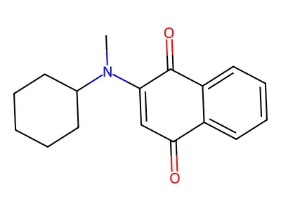 2-[Cyclohexyl(methyl)amino]naphthalene-1,4-dione structure