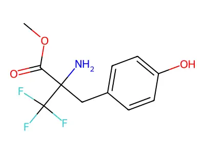 2-Amino-3,3,3-trifluoro-2-(4-hydroxy-benzyl)-propionic acid methyl ester structure