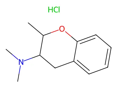 2H-1-Benzopyran-3-amine, 3,4-dihydro-N,N,2-trimethyl-, hydrochloride (1:1) structure