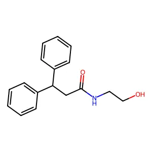 N-(2-hydroxyethyl)-3,3-diphenylpropanamide structure