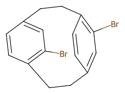 5,11-Dibromotricyclo[8.2.2.24,7]hexadeca-1(12),4,6,10,13,15-hexaene [ structure