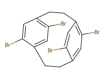 12,15,42,45-Tetrabromo-1,4(1,4)-dibenzenacyclohexaphane structure