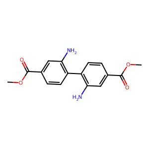 Dimethyl 2,2'-diaminobiphenyl-4,4'-dicarboxylate structure