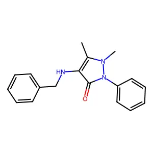 4-(Benzylamino)-1,5-dimethyl-2-phenyl-1,2-dihydro-3H-pyrazol-3-one structure