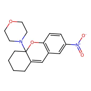 4-{7-nitro-1,2,3,4-tetrahydro-4aH-xanthen-4a-yl}morpholine structure