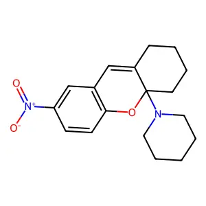 1-(7-Nitro-1,2,3,4-tetrahydroxanthen-4a-yl)piperidine structure