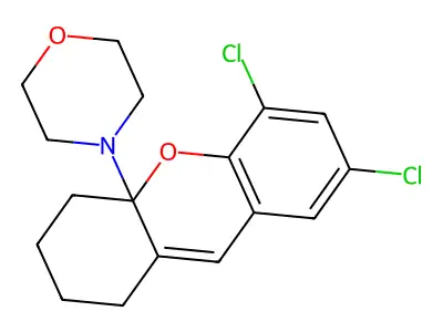 4-(5,7-Dichloro-1,2,3,4-tetrahydroxanthen-4a-yl)morpholine structure