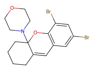 4-(5,7-Dibromo-1,2,3,4-tetrahydroxanthen-4a-yl)morpholine structure