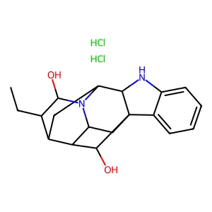 Ajmalan-17,21-diol, 1-demethyl-, dihydrochloride, (17R,21-alpha)- structure