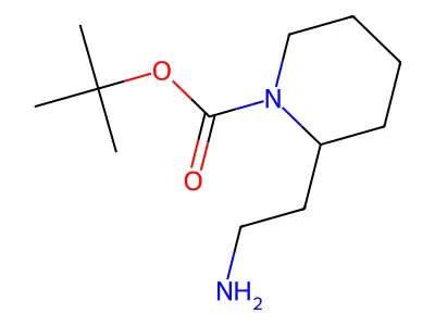 Tert-butyl 2-(2-aminoethyl)piperidine-1-carboxylate structure