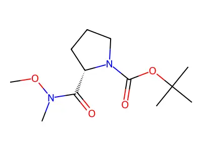 1,1-Dimethylethyl (2S)-2-[(methoxymethylamino)carbonyl]-1-pyrrolidinecarboxylate structure