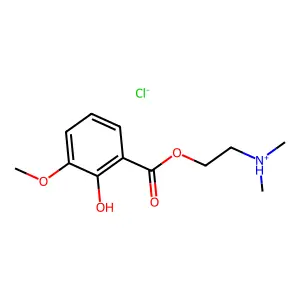 2-(Dimethylamino)ethyl 2-hydroxy-3-methoxybenzoate--hydrogen chloride (1/1) structure