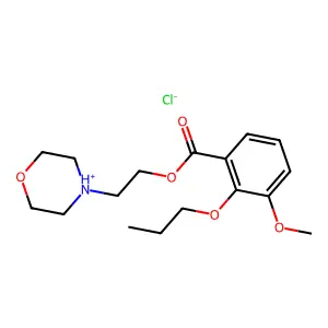 Benzoic acid, 3-methoxy-2-propoxy-, 2-morpholinoethyl ester, hydrochloride structure