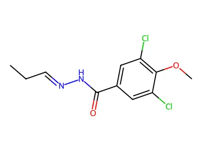 3,5-dichloro-4-methoxy-N-(propylideneamino)benzamide structure