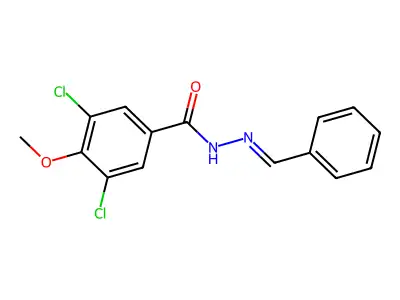 N-(benzylideneamino)-3,5-dichloro-4-methoxybenzamide structure