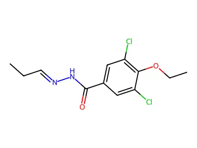 3,5-dichloro-4-ethoxy-N-(propylideneamino)benzamide structure
