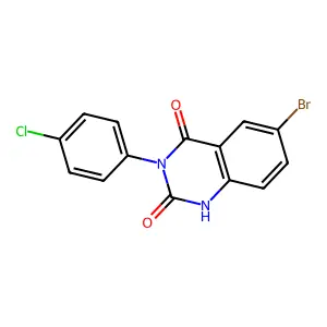 6-bromo-3-(4-chlorophenyl)quinazoline-2,4(1H,3H)-dione structure